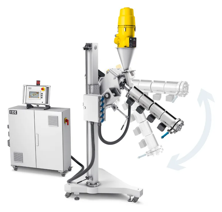 Schwenkbarer Koextruder von IDE auf fahrbarem Gestell