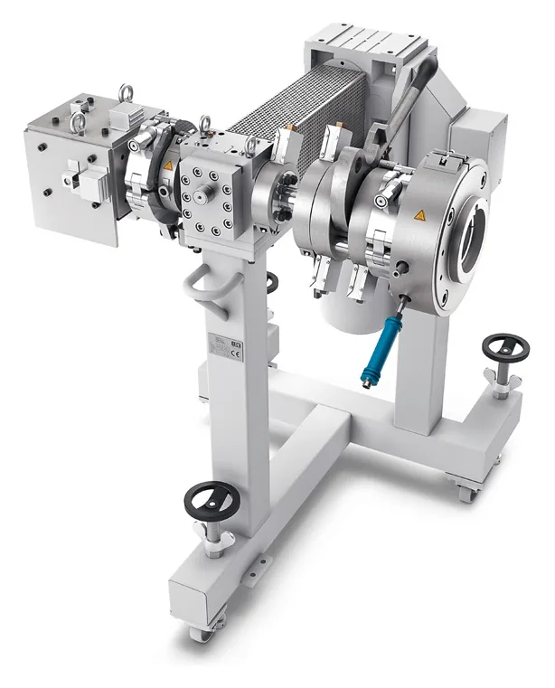 Schmelzepumpe mit Filtersystem auf Ständer